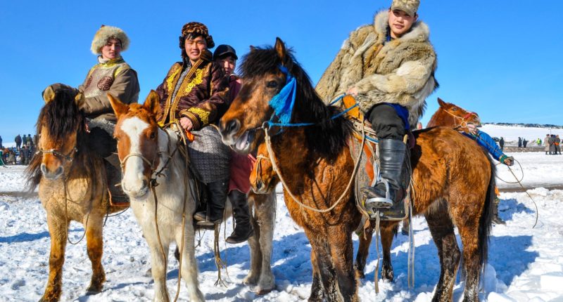 Group of Mongolian young guys