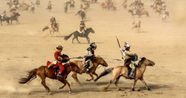 From the Mongolian cavalry show