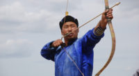 Historically, the Mongolian bow was shot at a distance of more than 500 meters