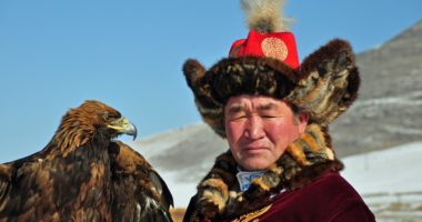 Mongolians are a people who have preserved their culture and traditions well. A Kazakh with an eagle