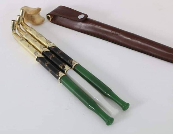 Mongolian traditional green pipe (gaans)