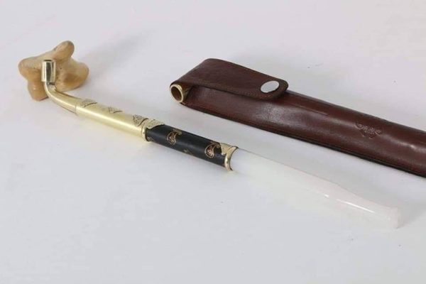 Mongolian traditional white pipe (gaans)