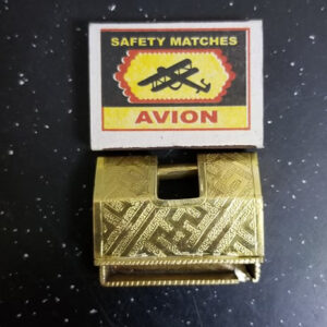 Mongolian traditional lock in yellow with a match 1
