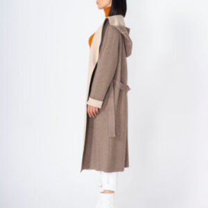 Cashmere coat with hat