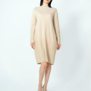 Cashmere dress with high neck